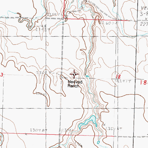 Topographic Map of Nedved Ranch, SD