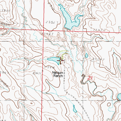 Topographic Map of Nelson Ranch, SD