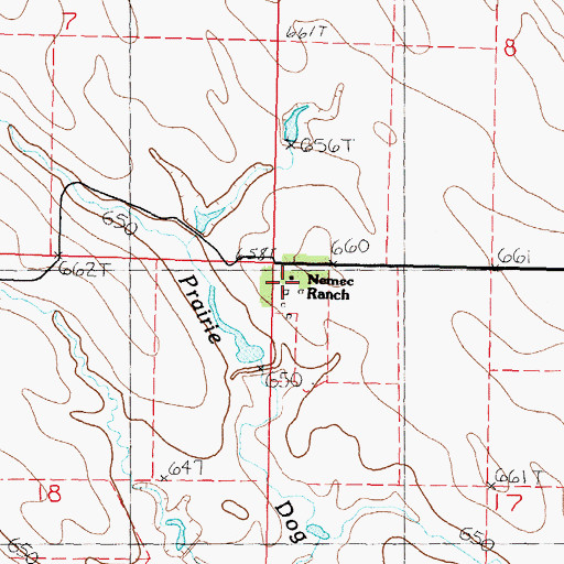 Topographic Map of Nemec Ranch, SD