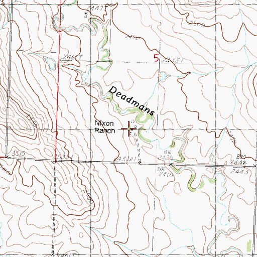 Topographic Map of Nixon Ranch, SD