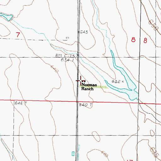 Topographic Map of Norman Ranch, SD