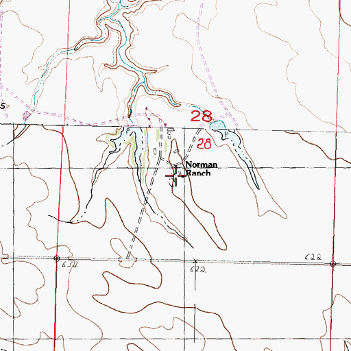 Topographic Map of Norman Ranch, SD