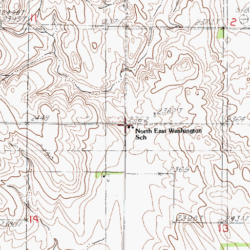 Topographic Map of North East Washington School, SD
