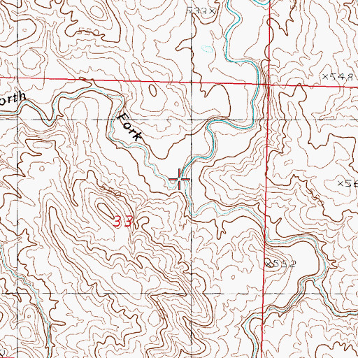 Topographic Map of North Fork Sansarc Creek, SD