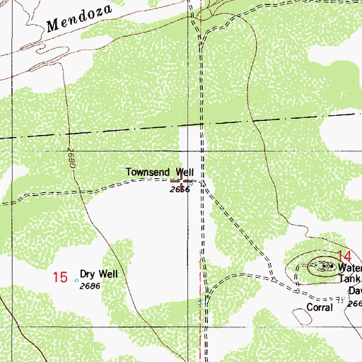 Topographic Map of Townsend Well, AZ
