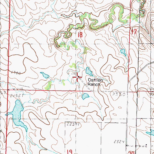 Topographic Map of Ostlien Ranch, SD