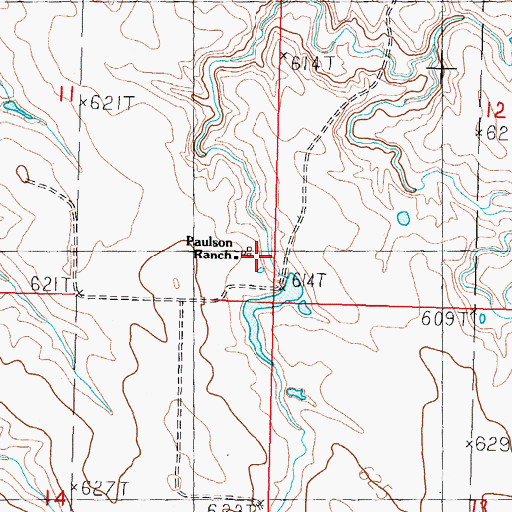 Topographic Map of Paulson Ranch, SD