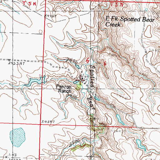 Topographic Map of Pekron Ranch, SD