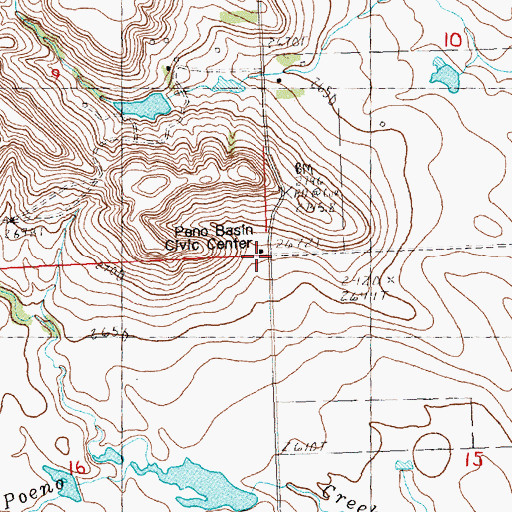 Topographic Map of Peno Basin Civic Center, SD