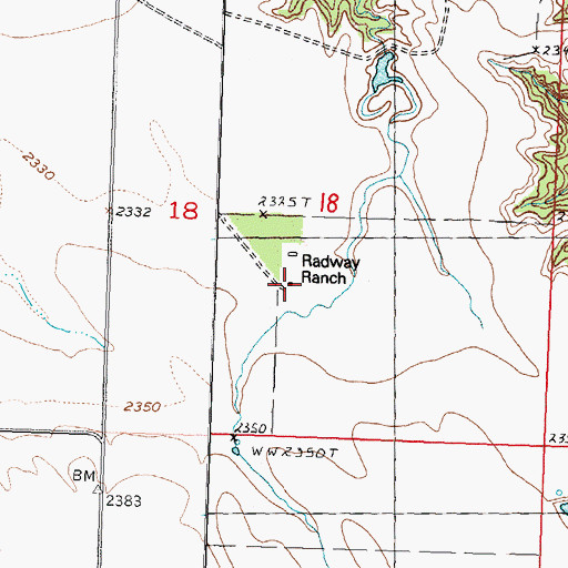 Topographic Map of Radway Ranch, SD