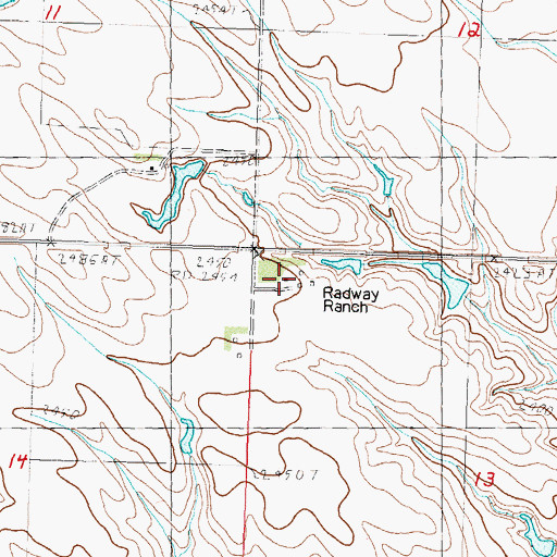 Topographic Map of Radway Ranch, SD