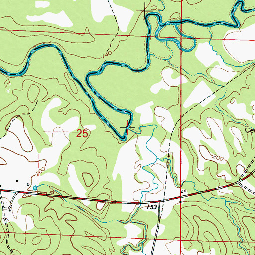 Topographic Map of Shambley Creek, AL