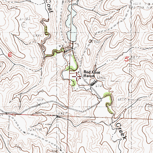 Topographic Map of Red Coat Ranch, SD