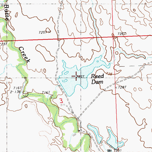 Topographic Map of Reed Dam, SD