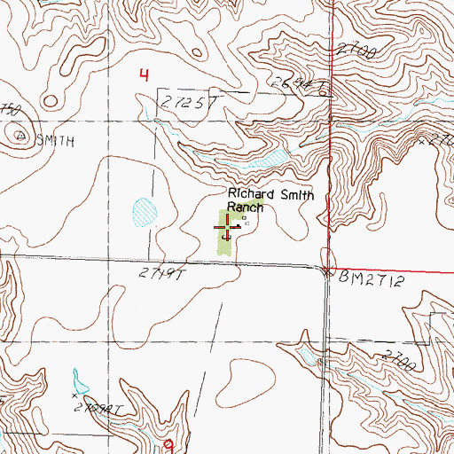 Topographic Map of Richard Smith Ranch, SD