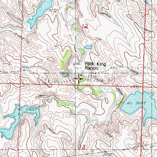 Topographic Map of Rick King Ranch, SD