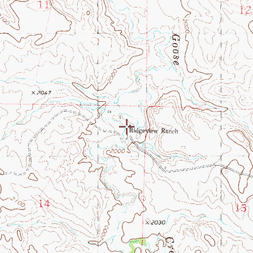 Topographic Map of Ridgeview Ranch, SD
