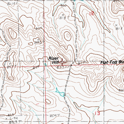 Topographic Map of Rizer Hill, SD