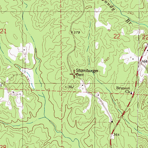 Topographic Map of Shamburger Cemetery, AL