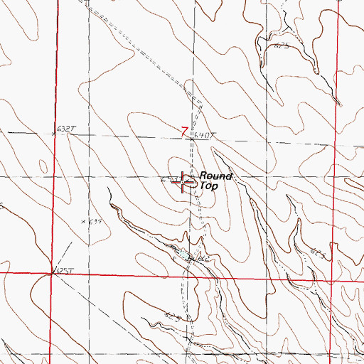 Topographic Map of Round Top, SD