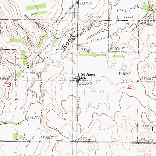 Topographic Map of Saint Anns Church, SD