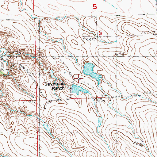 Topographic Map of Severson Ranch, SD