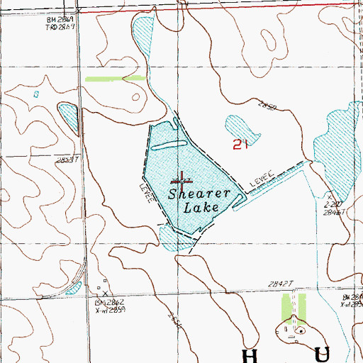 Topographic Map of Shearer Lake, SD