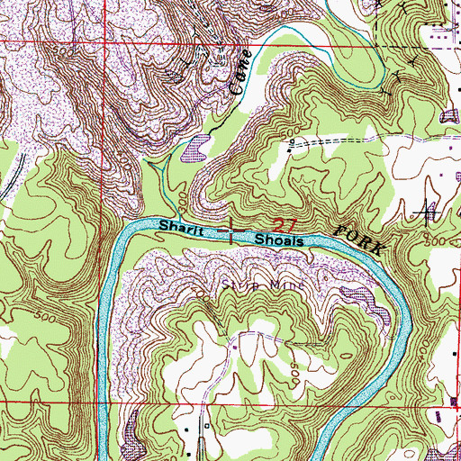 Topographic Map of Sharit Shoals, AL