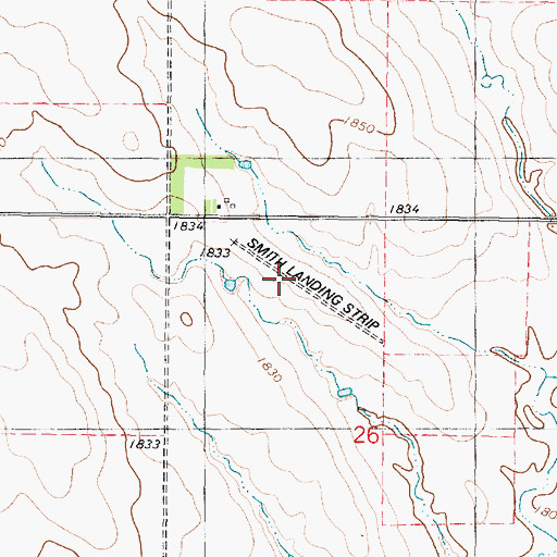 Topographic Map of Smith Landing Strip (historical), SD