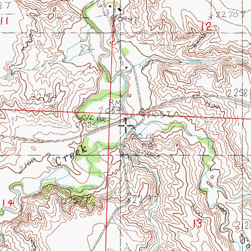 Topographic Map of South Creek, SD