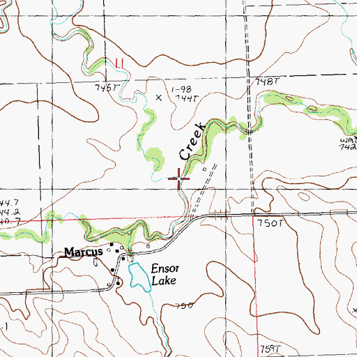 Topographic Map of Spring Creek, SD