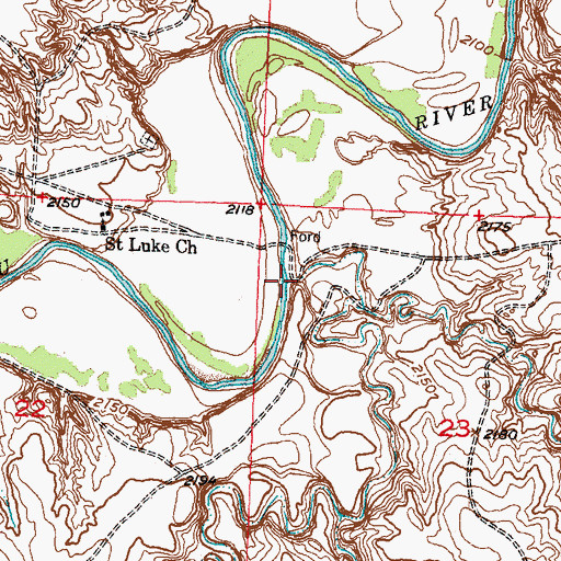 Topographic Map of Cottonwood Creek, SD