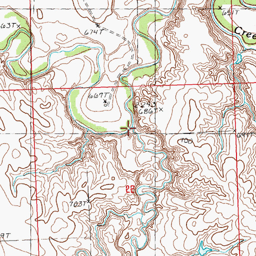 Topographic Map of Johnny Creek, SD