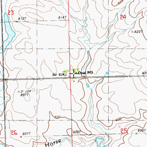 Topographic Map of Opal Post Office (historical), SD