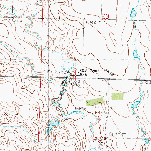 Topographic Map of Old Trail School, SD
