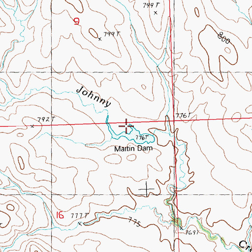 Topographic Map of Martin Dam, SD