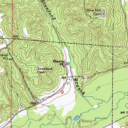 Topographic Map of Sharon Church, AL