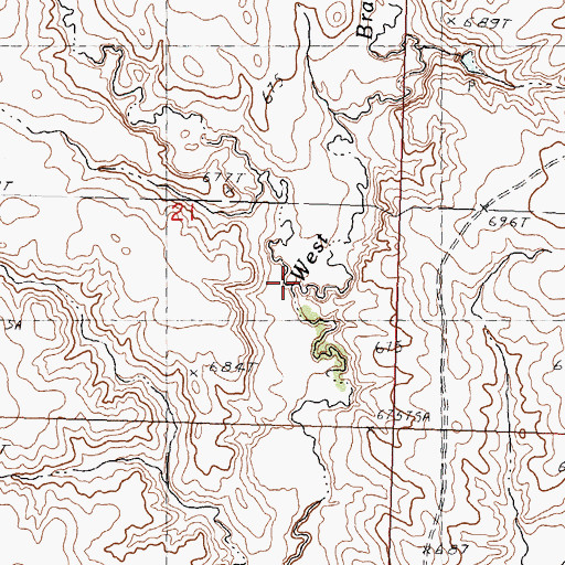 Topographic Map of Girl Creek, SD