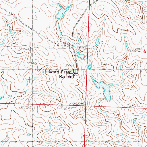 Topographic Map of Edward Frein Ranch, SD
