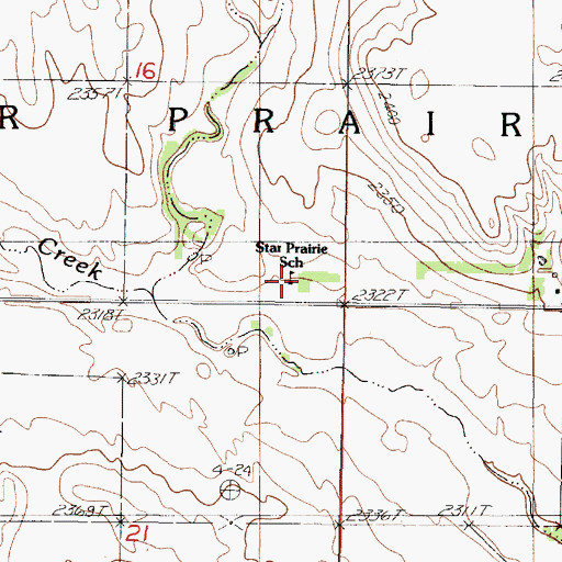 Topographic Map of Star Prairie School, SD