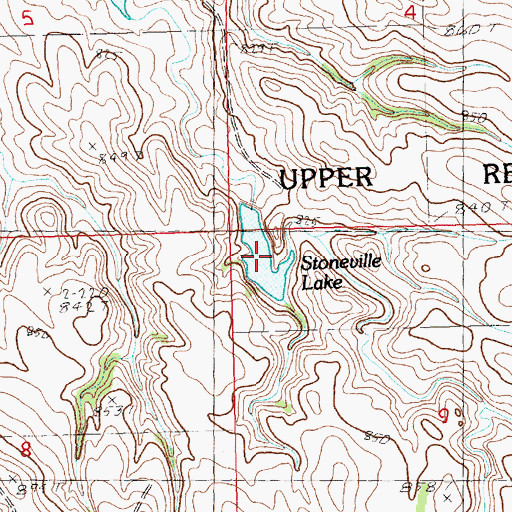 Topographic Map of Stoneville Lake, SD