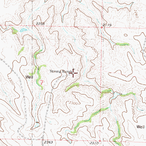 Topographic Map of Strong Ranch, SD