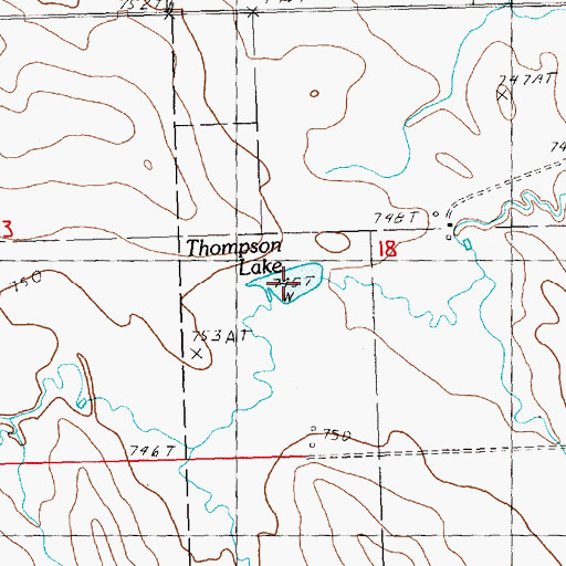 Topographic Map of Thompson Lake, SD