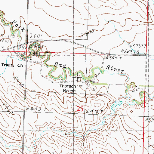 Topographic Map of Thorson Ranch, SD