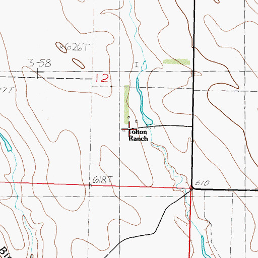 Topographic Map of Tolton Ranch, SD