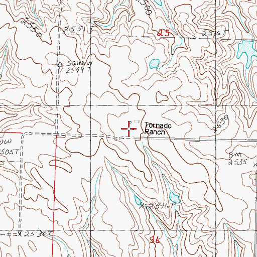 Topographic Map of Tornado Ranch, SD