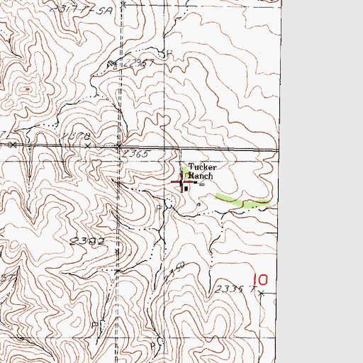 Topographic Map of Tucker Ranch, SD