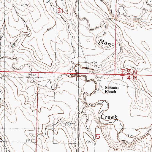 Topographic Map of Wagonhound Creek, SD