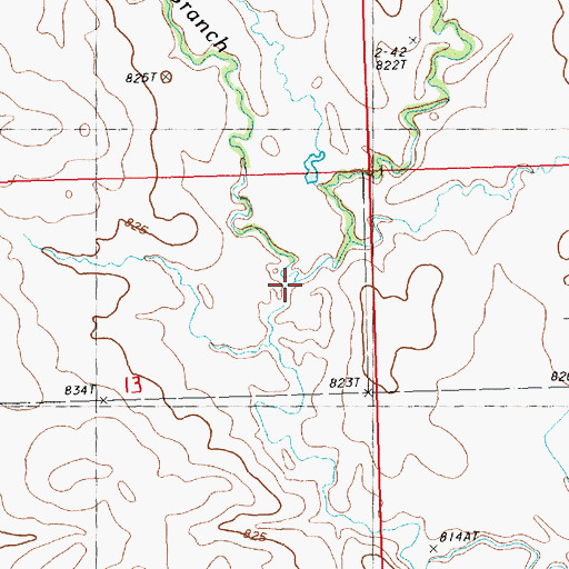 Topographic Map of West Branch Pine Creek, SD