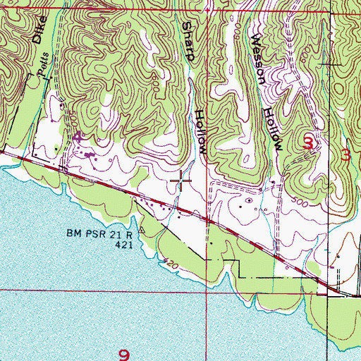 Topographic Map of Sharp Hollow, AL